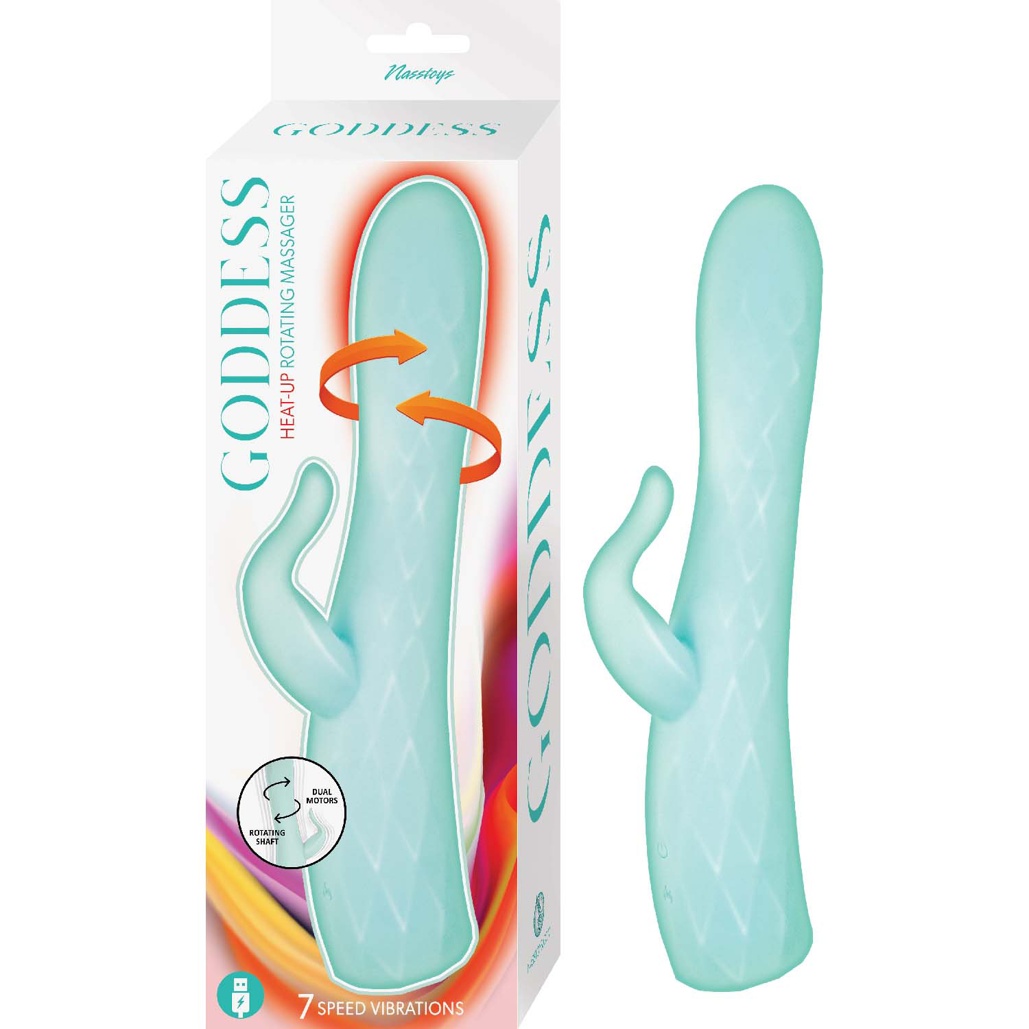 GODDESS HEAT UP ROTATING MASSAGER AQUA