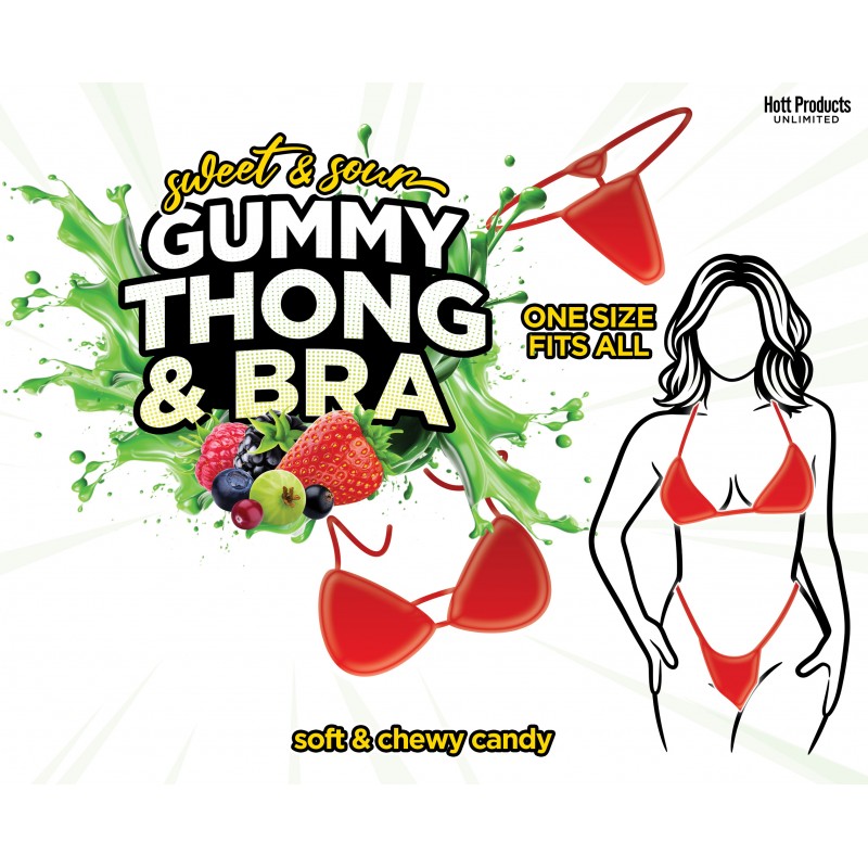 SWEET & SOUR GUMMY THONG & BRA SET