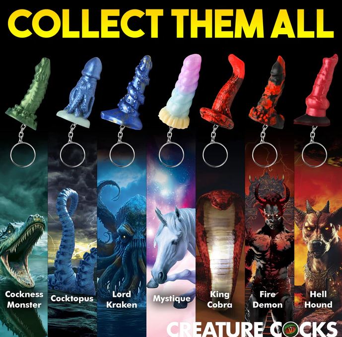 CREATURE COCKS COCKNESS MONSTER SILICONE KEYCHAIN