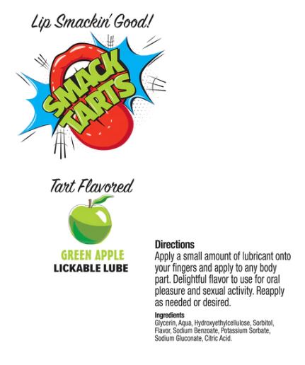 SMACK TARTS LICKABLE LUBE SOUR GREEN APPLE 2OZ