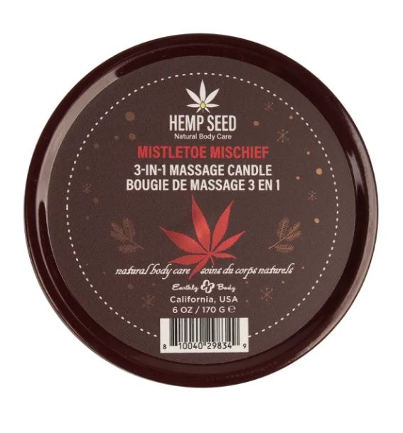 HEMP SEED 3-IN-1 MASSAGE CANDL MISTLETOE MISCHIEF 6OZ