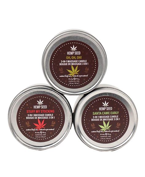 HEMP SEED HOLIDAY 3-IN-1 MASSAGE CANDLE HOLIDAY '24 TRIO