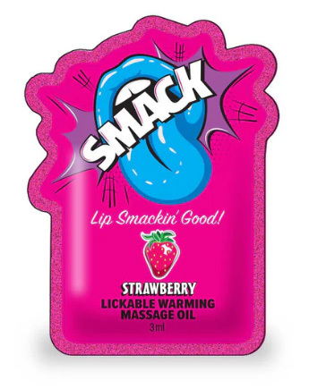 SMACK POUCH MASSAGE OIL STRAWBERRY FILLED POUCH