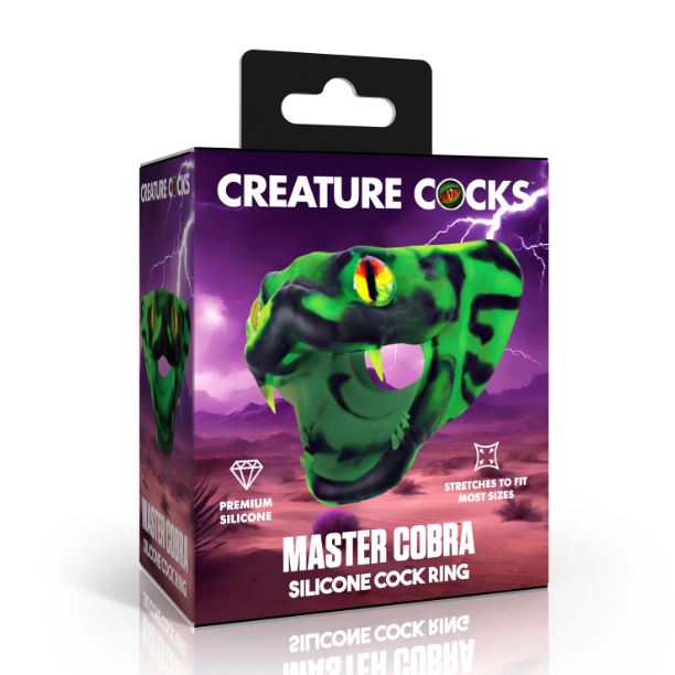 CREATURE COCK MASTER COBRA SILICONE COCK RING GREEN