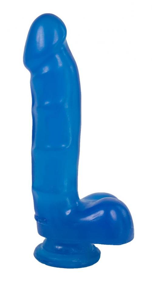 JELLY COCK & BALLS SUCTION CUP BLUE