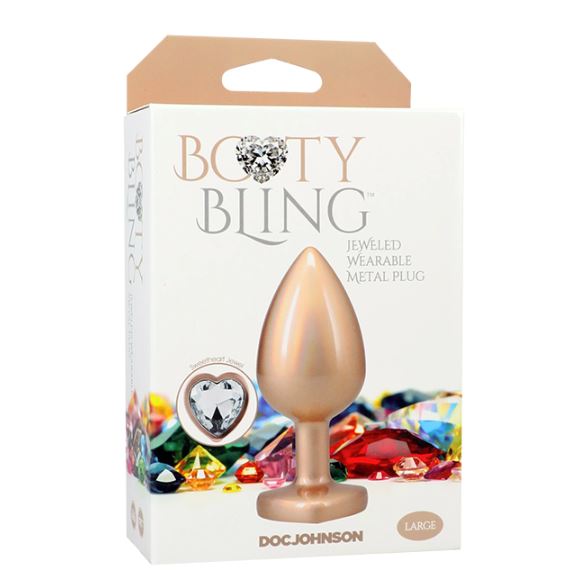 BOOTY BLING HEART DIAMOND JEW/ METAL PLUG L/GOLD