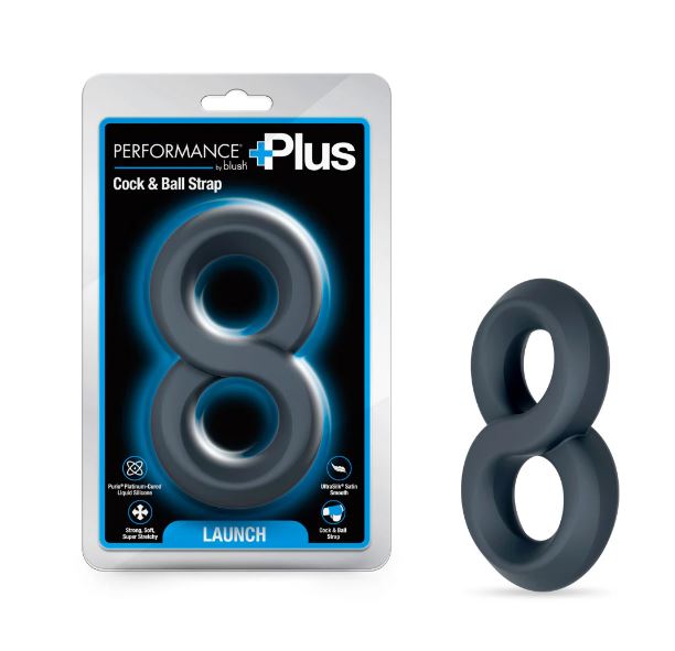 PERFORMANCE PLUS LAUNCH DOUBLE STRAP COCK&BALL RING BLACK
