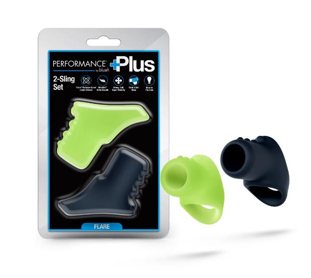 PERFORMANCE PLUS FLARE 2 COCKSLING SET GLOW IN THE DARK