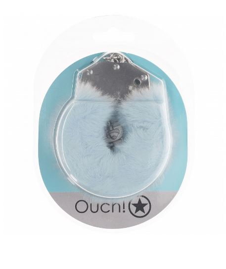 OUCH! HEAVY DUTY FLUFFY HANDCUFFS - POWDER BLUE