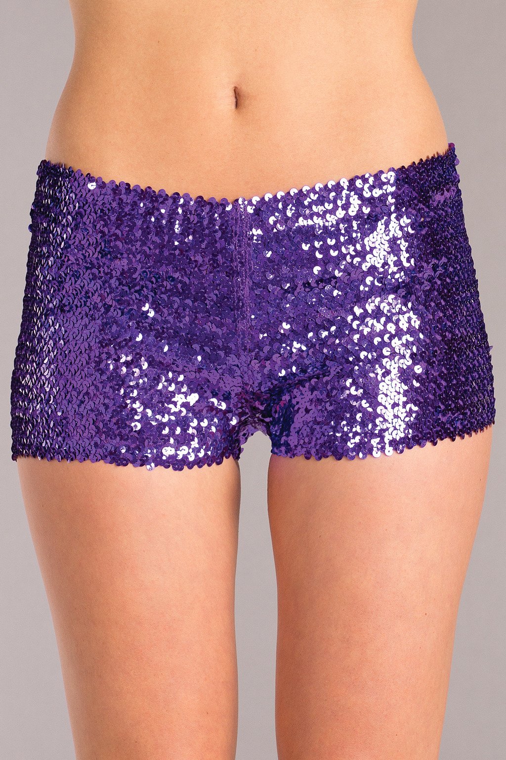(WD) SEQUIN BOOTY SHORTS PURPL LARGE - Click Image to Close