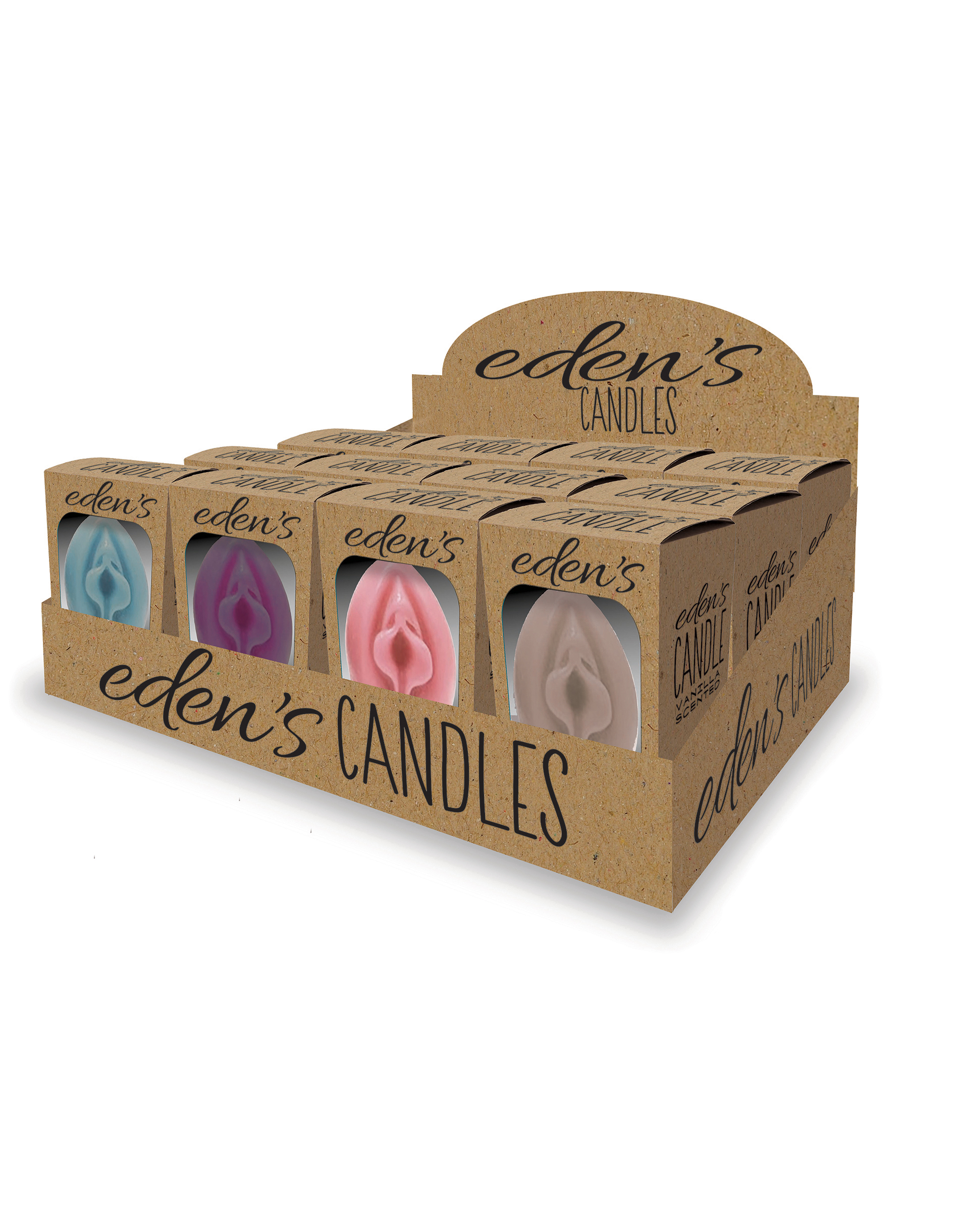 EDEN'S CANDLES PENIS 12 PC DISPLAY