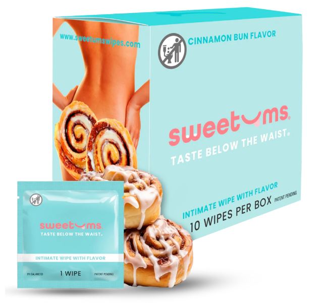 SWEETUMS CINNAMON BUN FLAVORED WIPES 10 PC