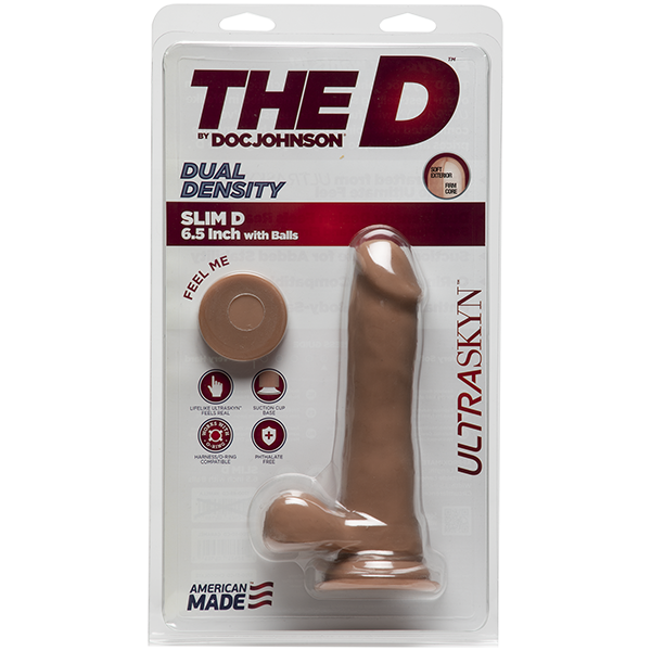 THE D SLIM D ULTRASKYN 6.5 IN W/ BALLS CARAMEL