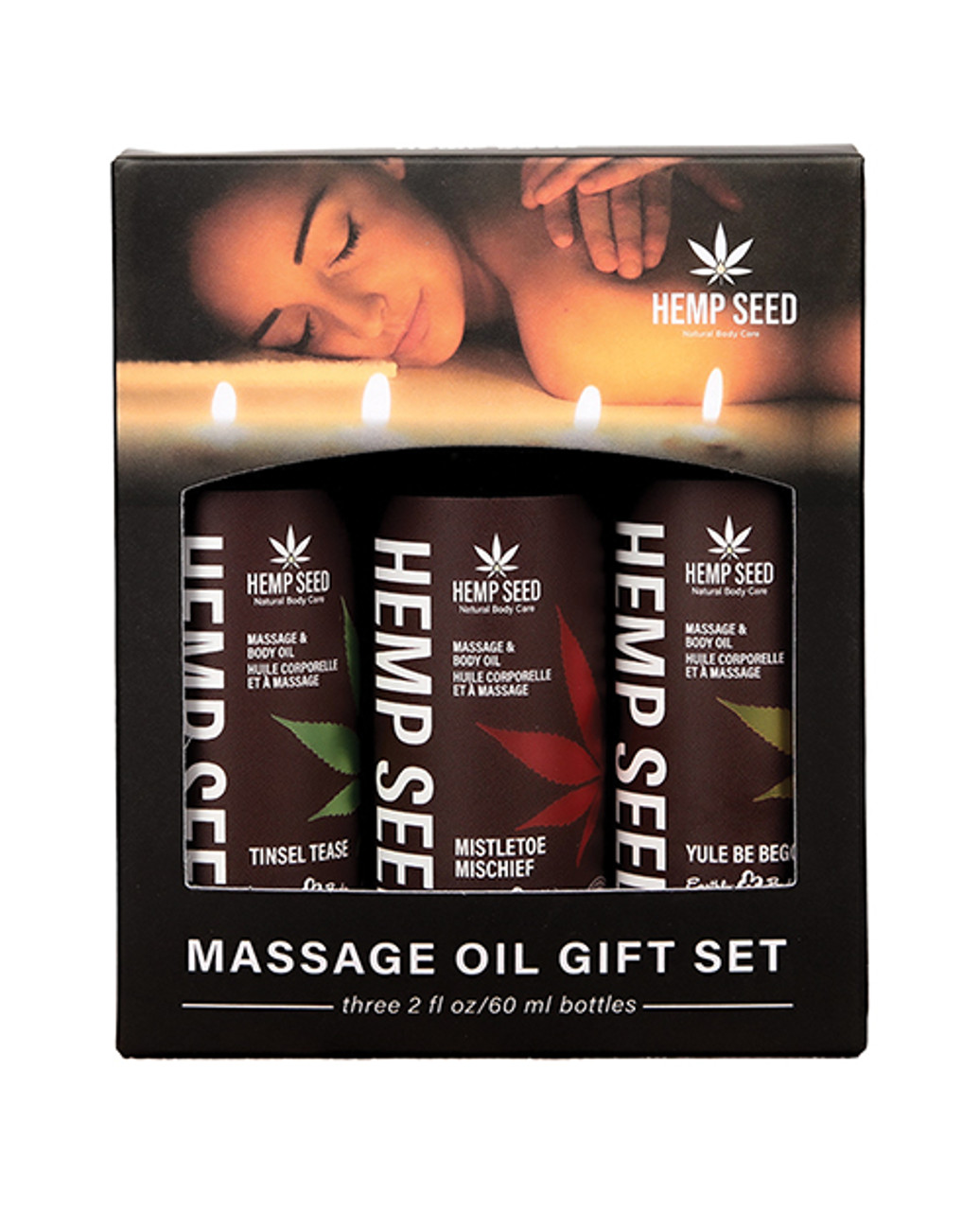 HEMP SEED MASSAGE OIL TRIO GIFT SET 2OZ