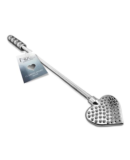 NIXIE STAINLESS STEEL RIDING CROP HEART - Click Image to Close