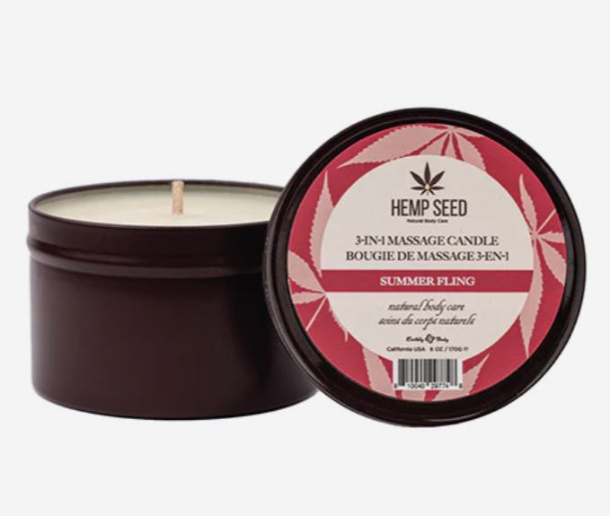 HEMP SEED 3-IN-1 MASSAGE CANDLE SUMMER FLING 6 OZ