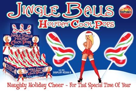 JINGLE BALLS HOLIDAY COCK POPS 12PC DISPLAY - Click Image to Close