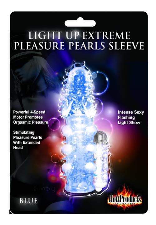 (WD) LIGHT UP VIBRATING PLEASU SLEEVE BLUE