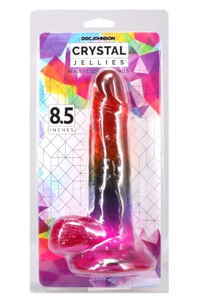 CRYSTAL JELLIES 8.5IN DILDO RAINBOW