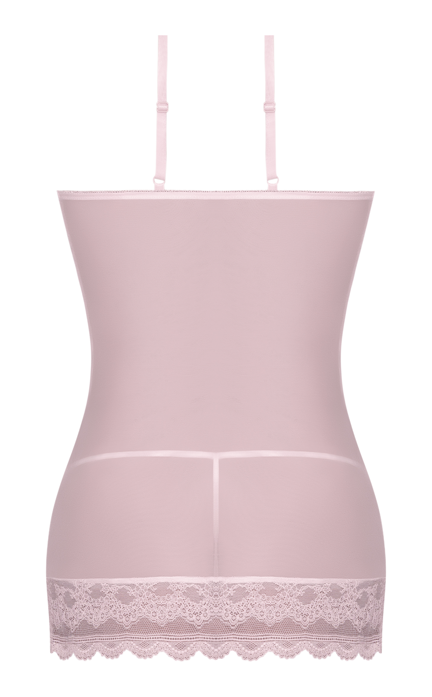 SEABREEZE LACE UP CHEMISE & G SET BLUSH L/XL