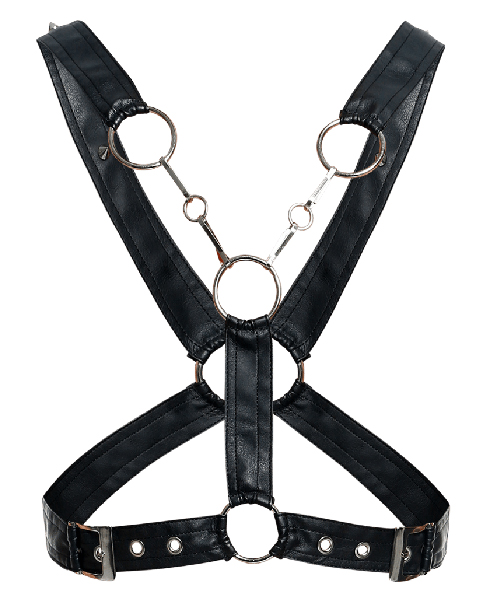 (WD)MALE BASICS DNGEON CROSS C HARNESS BLACK O/S