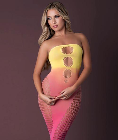 SEAMLESS GOWN OMBRE SUNSET O/S