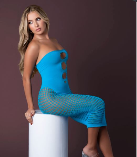 SEAMLESS GOWN TURQUOISE O/S