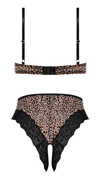 PURRFECT HALF CUP TEDDY W/ SPLIT CROTCH LEOPARD 2XL