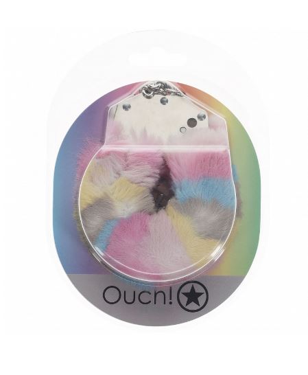 OUCH! HEAVY DUTY FLUFFY HANDCUFFS - MULTICOLOR 2