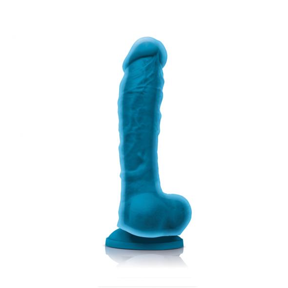 COLOURS DUAL DENSITY 8IN DILDO BLUE - Click Image to Close