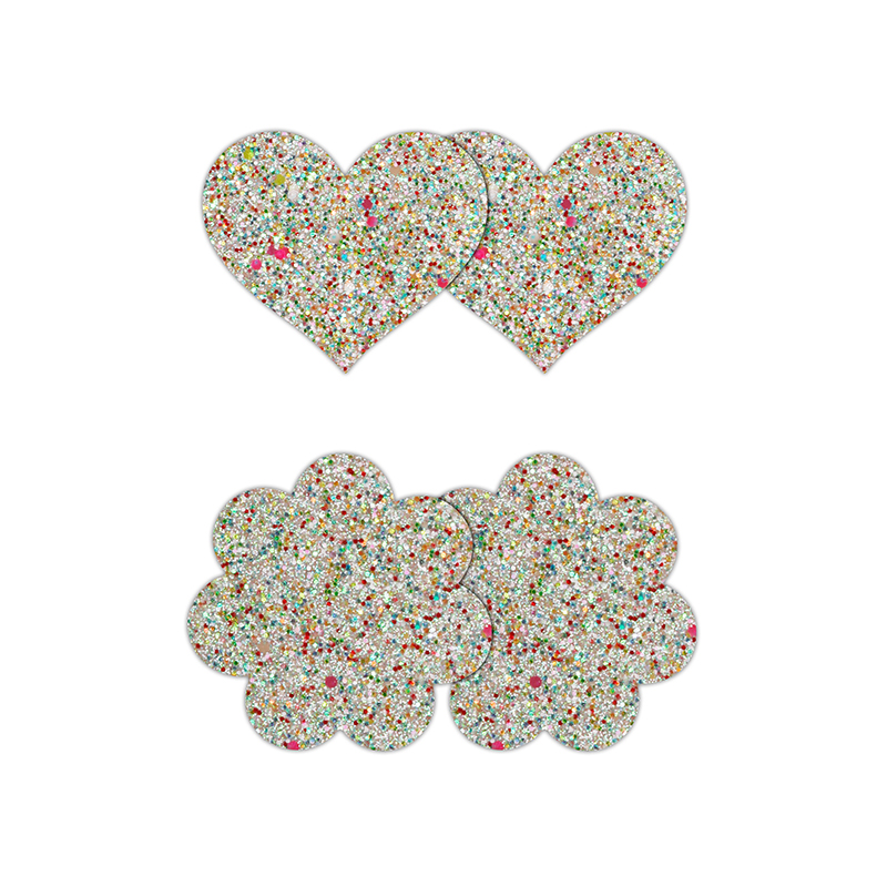 PRETTY PASTIES HEART & FLOWER GLOW 2 PAIR