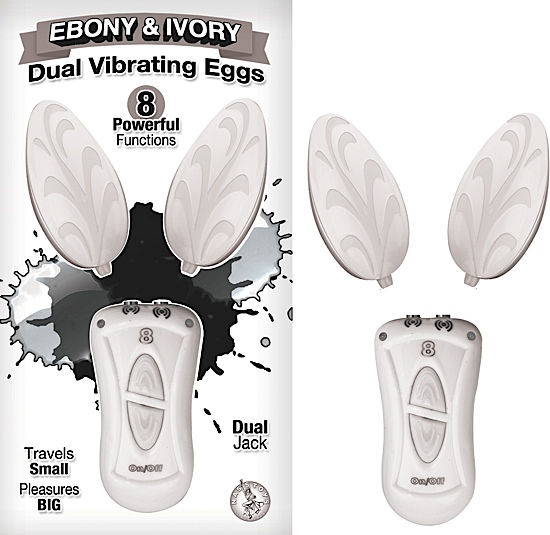 EBONY & IVORY DUAL VIBRATING EGGS WHITE
