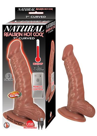 (WD) NATURAL REALSKIN HOT COCK CURVED 7IN BROWN