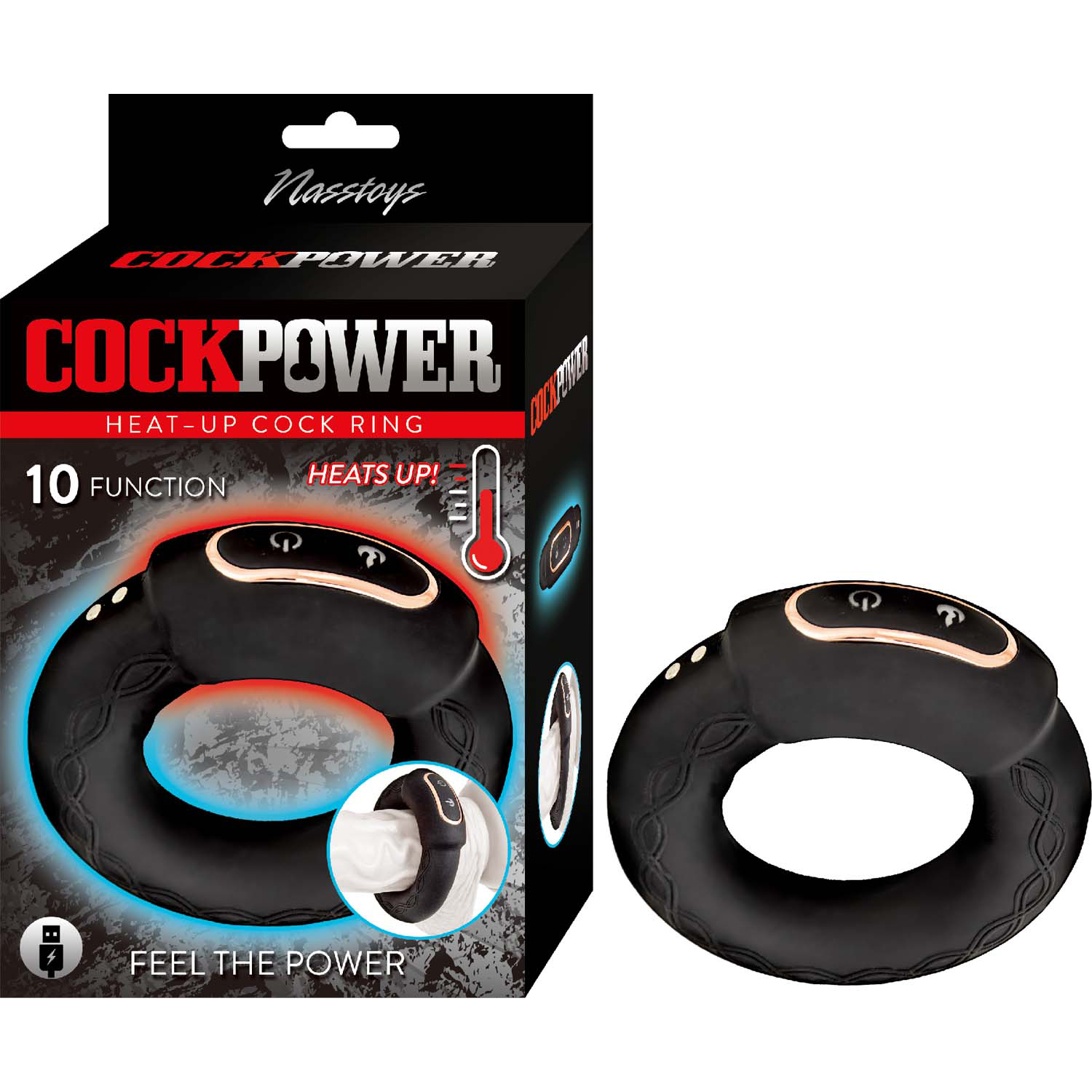 COCKPOWER HEAT UP COCK RING BLACK - Click Image to Close
