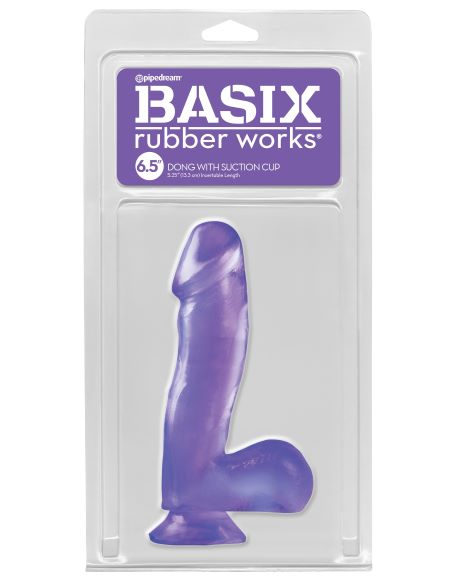 BASIX RUBBER WORKS 6.5IN PURPLE DONG W/SUCTION CUP