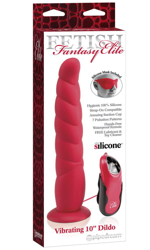 FETISH FANTASY ELITE VIB. 10" DILDO RED (wd)