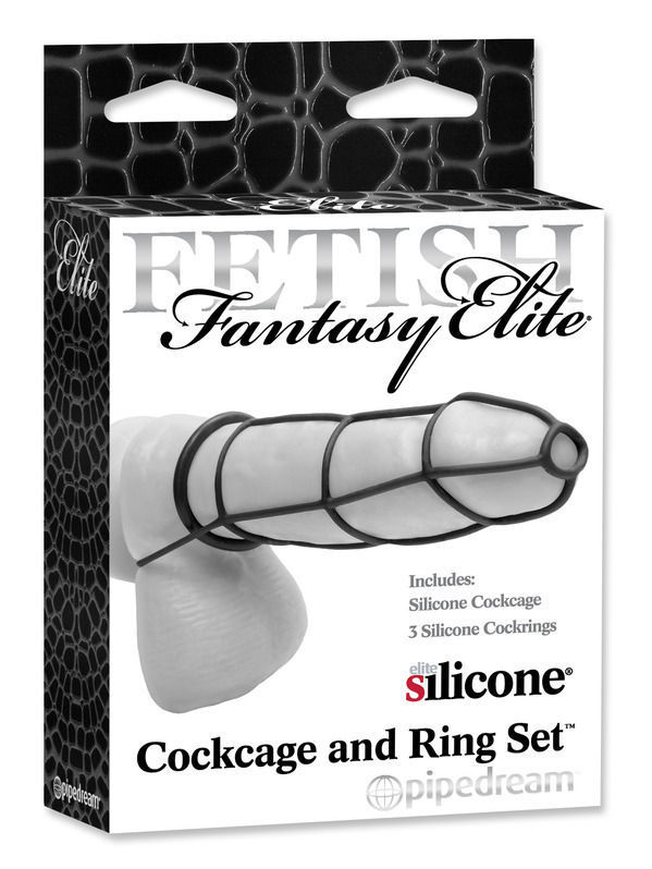 (WD)FETISH FANTASY ELITE COCKC & RING SET BLACK