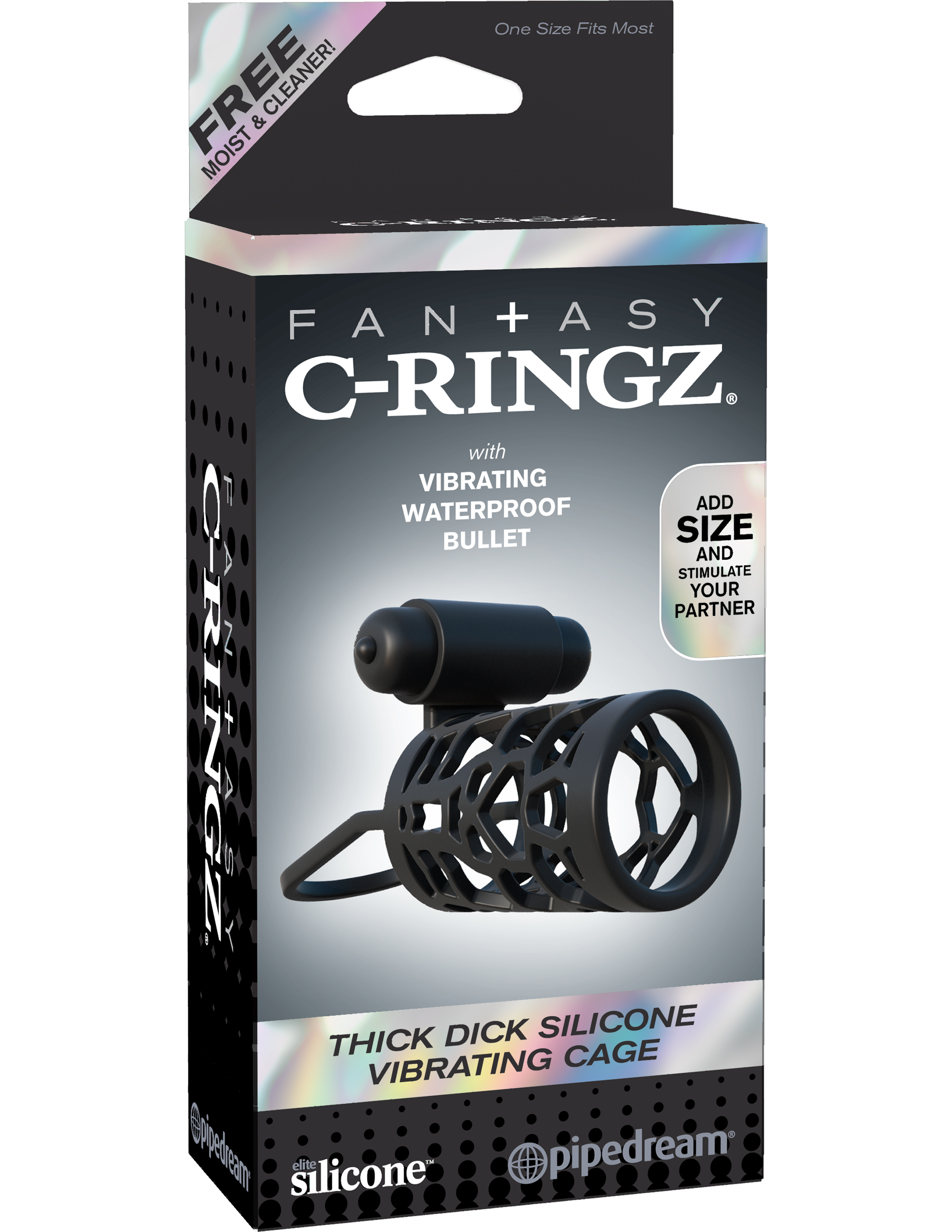 FANTASY C-RINGZ THICK DICK VIBRATING CAGE