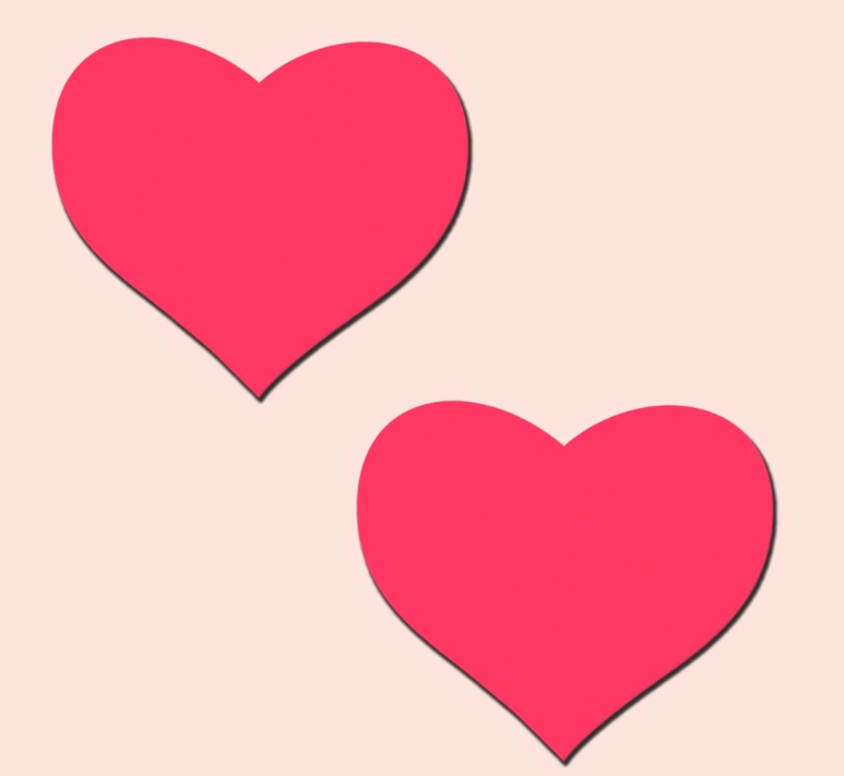 PASTEASE LOVE GLOW IN THE DARK NEON PINK HEARTS