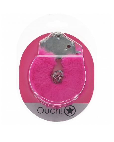 OUCH! HEAVY DUTY FLUFFY HANDCUFFS - PINK