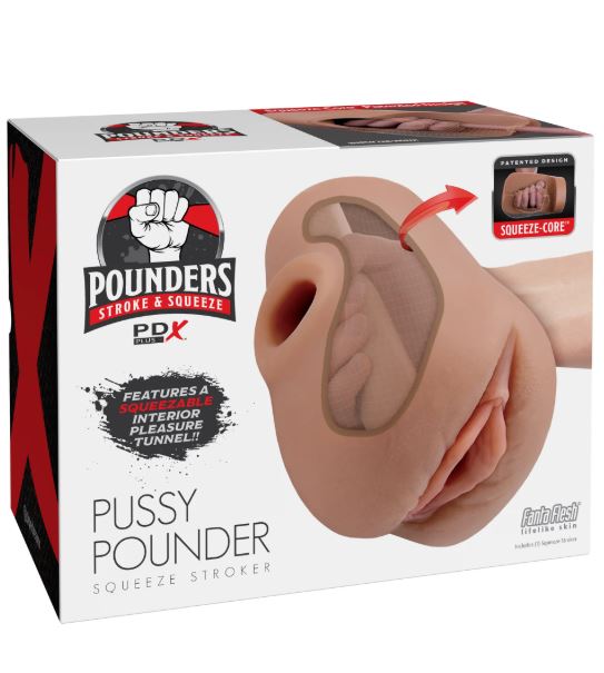 PDX PLUS PUSSY POUNDER SQUEEZE STROKER BROWN