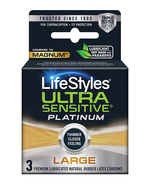 LIFESTYLES ULTRA SENSITIVE PLATINUM LARGE 3PK