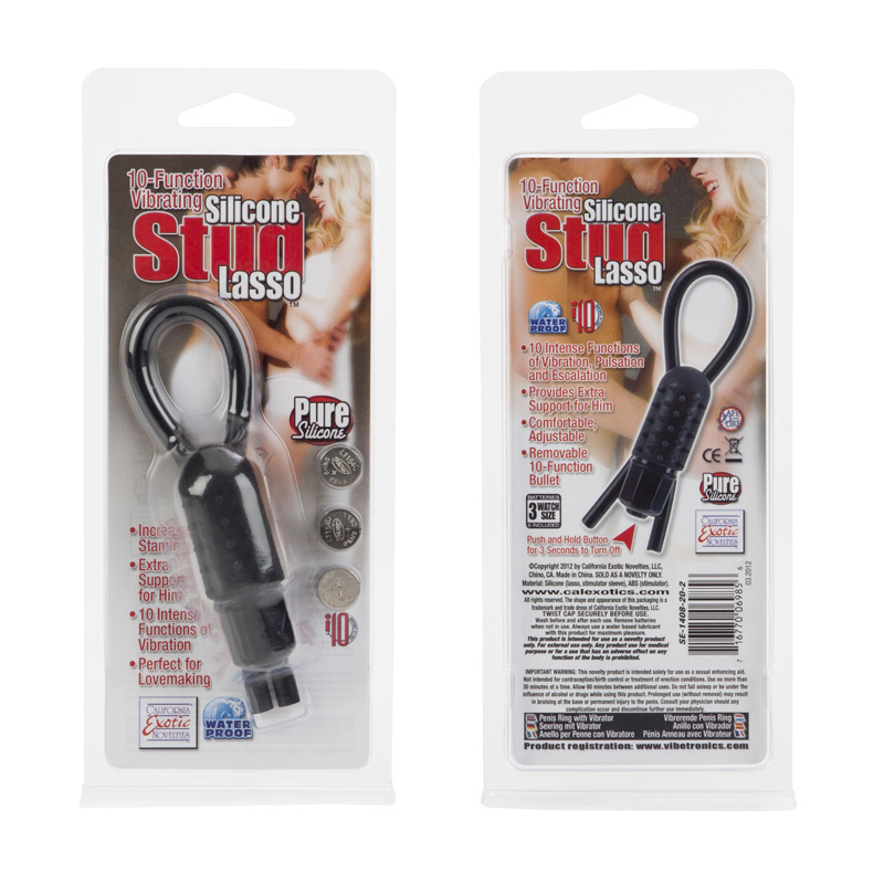 (WD) STUD LASSO VIBRATING SILI BLACK