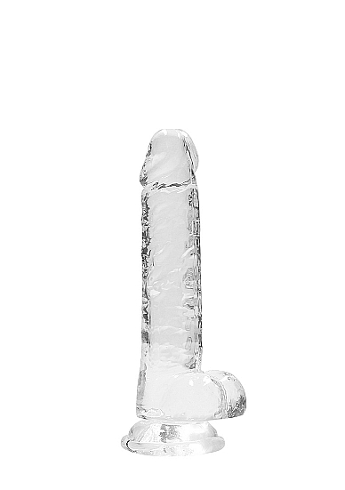 REALROCK 7IN REALISTIC DILDO W/ BALLS CRYSTAL CLEAR - Click Image to Close