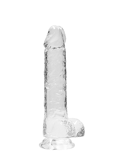 REALROCK 8IN REALISTIC DILDO W/ BALLS CRYSTAL CLEAR - Click Image to Close