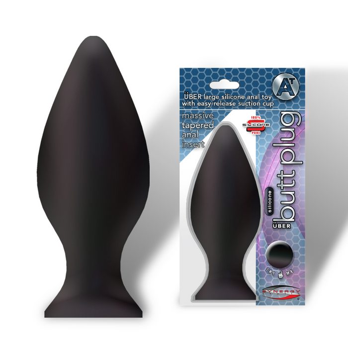 (D) SILICONE BUTT PLUG UBER BL