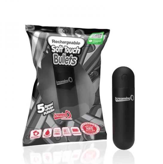 SCREAMING O SOFT TOUCH RECHARGEABLE BULLETS - BLACK