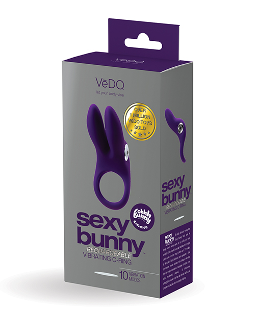 VEDO SEXY BUNNY RECHARGEABLE RING DEEP PURPLE - Click Image to Close