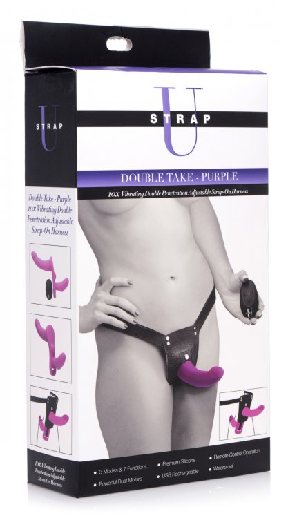 STRAP U DOUBLE TAKE DOUBLE PENETRATION STRAP ON PURPLE