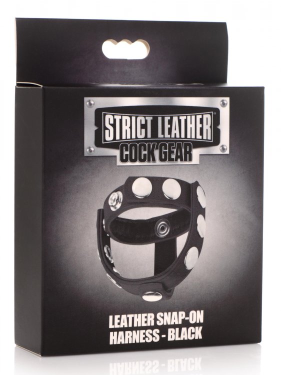 STRICT LEATHER COCK GEAR SNAP ON HARNESS BLACK - Click Image to Close